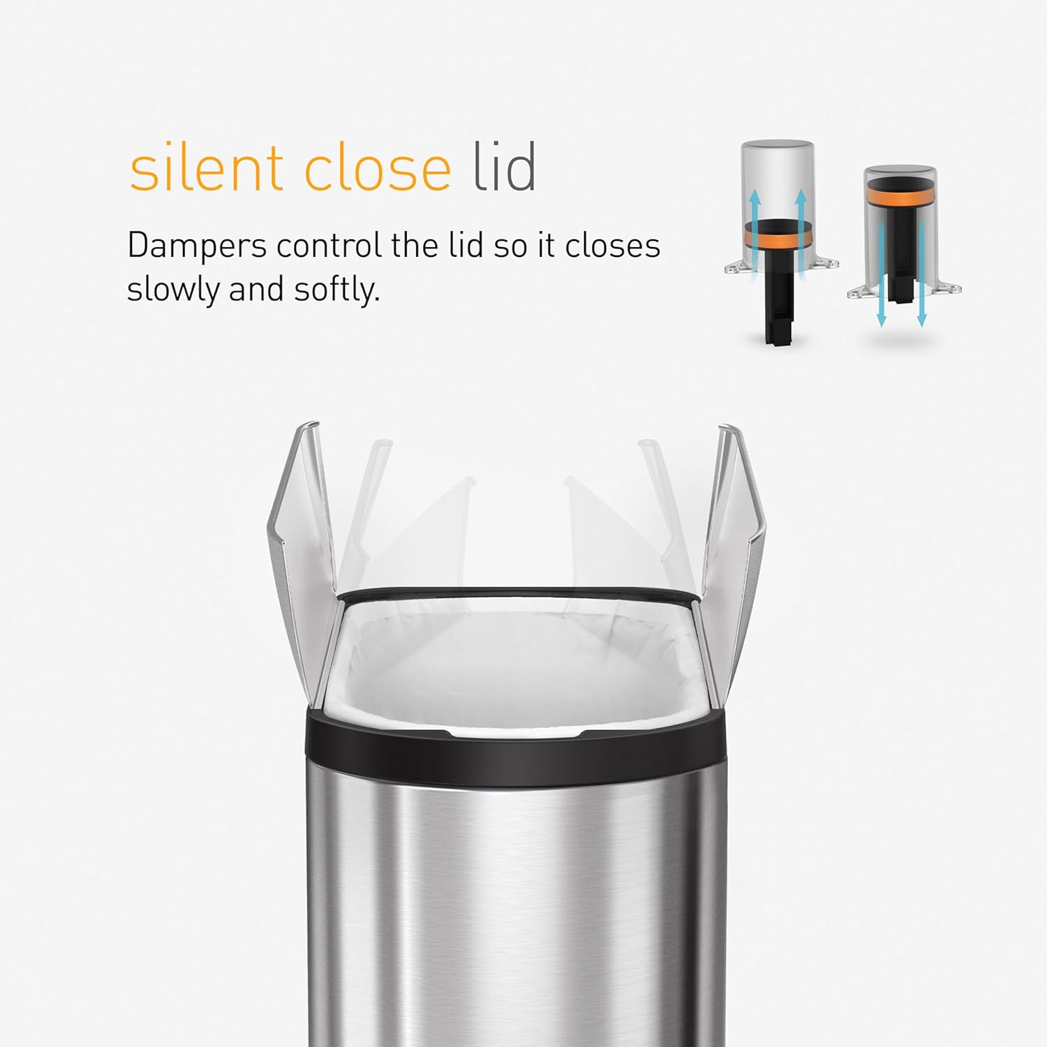 Simplehuman double compartment butterfly lid kitchen recycling walk-in stainless steel trash can