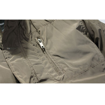 Men’s Casual Business Windproof Thicken Multi Safe Zipper Pockets Plaid Warm Trench Coat