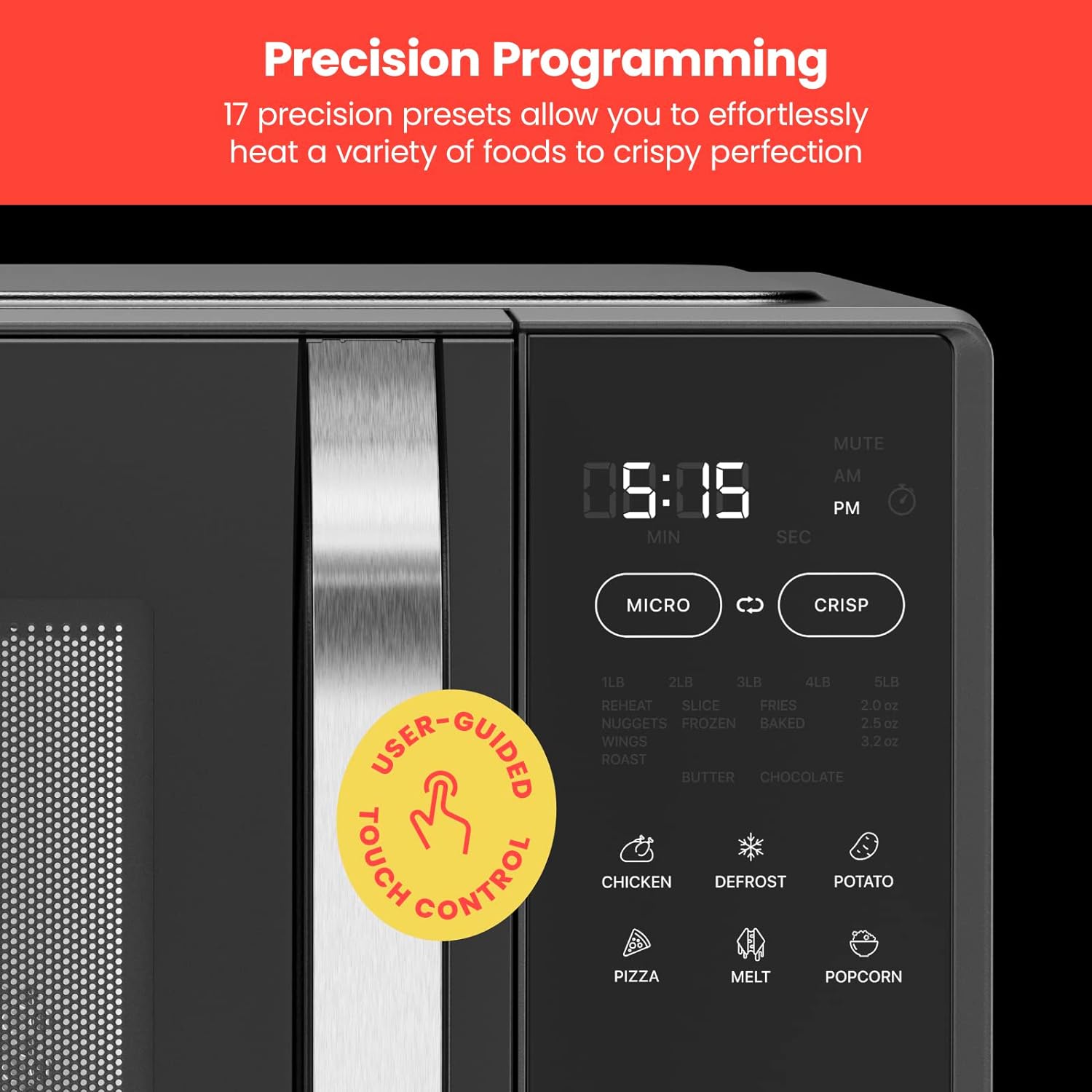 Chefman Dual Cook Freshener Digital Display Microwave