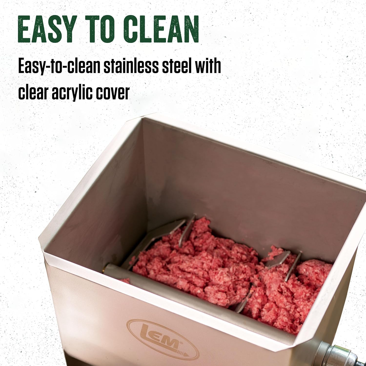 LEM 20 lb capacity manual meat stainless steel mixer