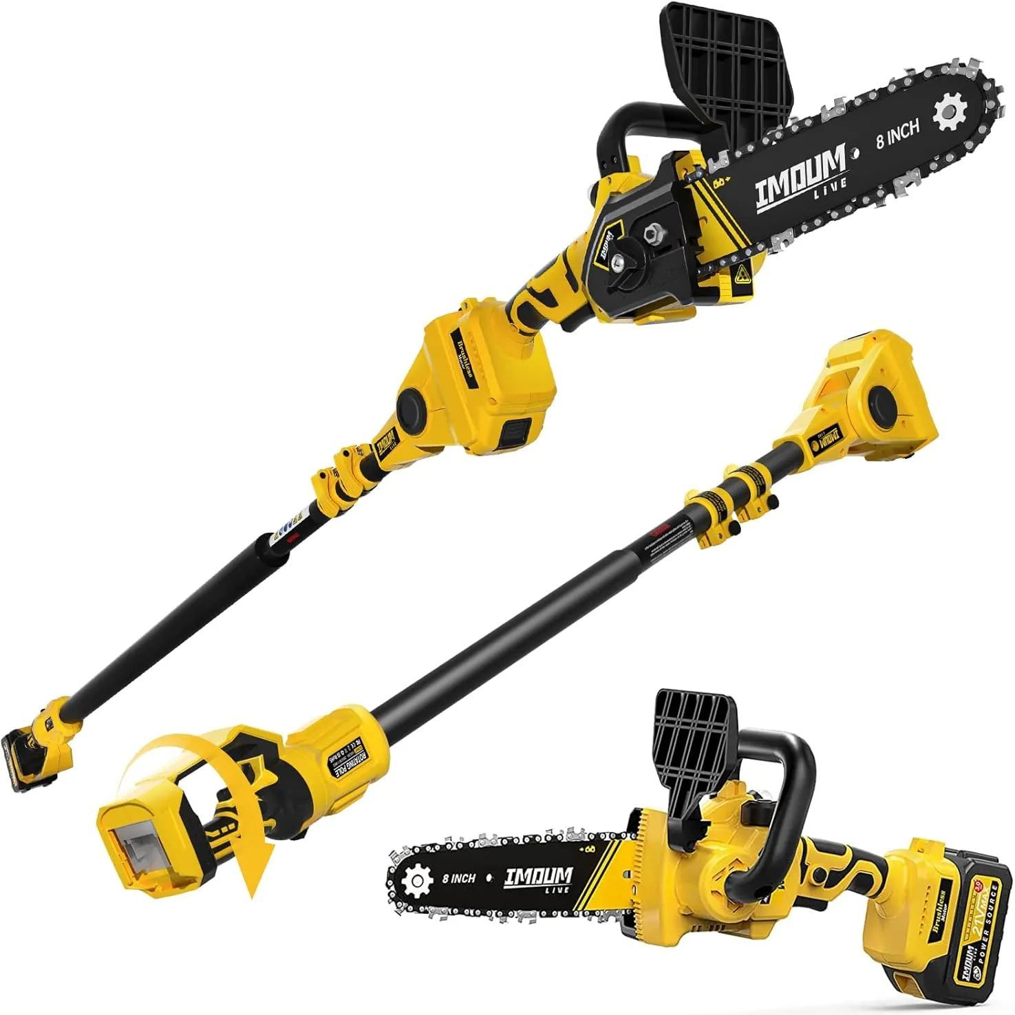 IMOUMLIVE 21V Cordless High-efficiency Pruning Saw and Chain Saw Combo