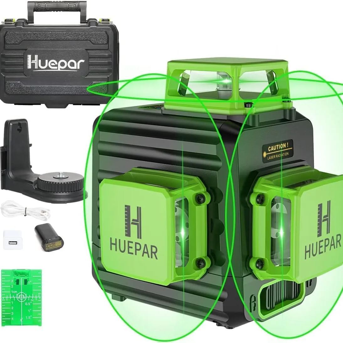 Huepar Laser Level 360 Self Leveling 3 x 360° High Brightness Cross Line Laser