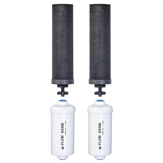 Berkey Authentic Black Berkey Elements and 2 Berkey PF-2 Fluoride and Arsenic Reduction Elements