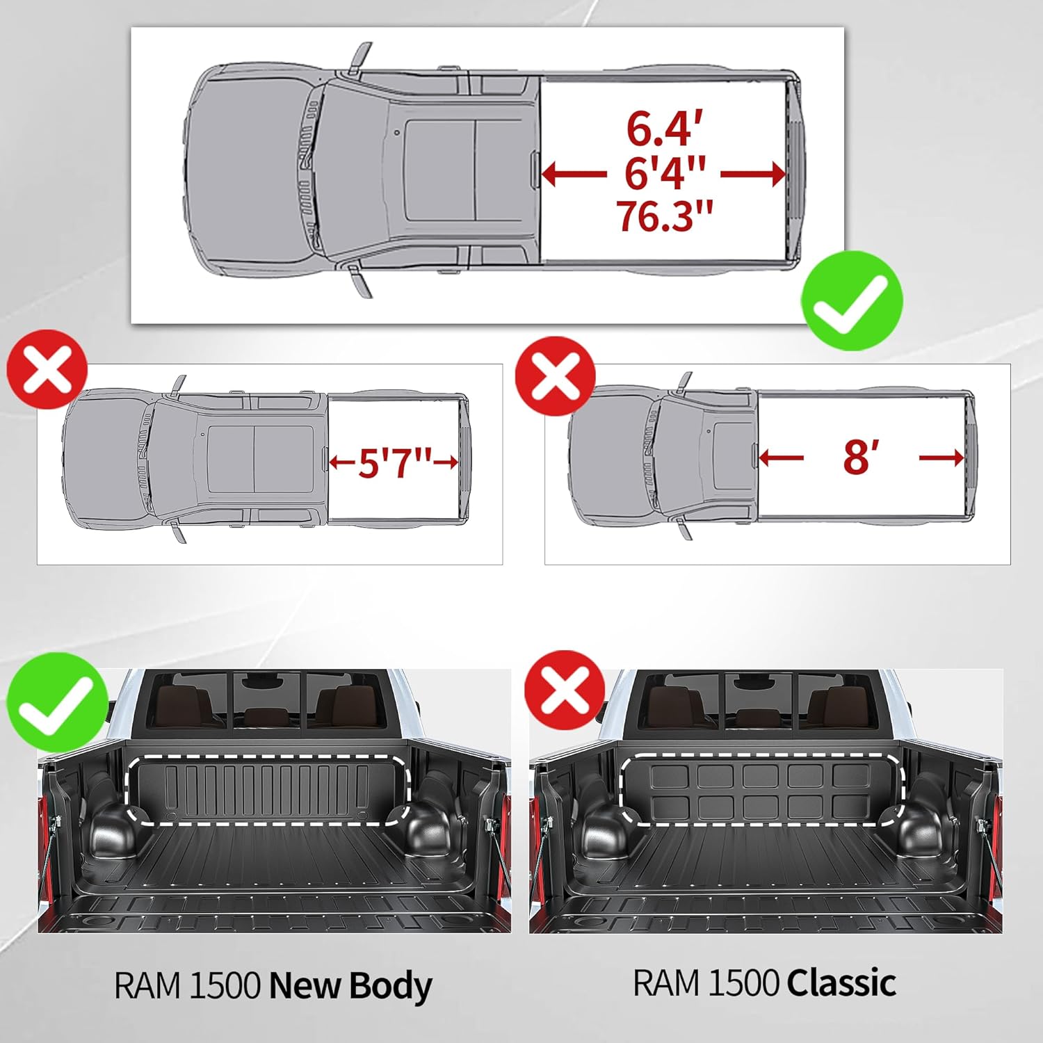 YITAMOTOR Soft Quad Folding Truck Bed Cover