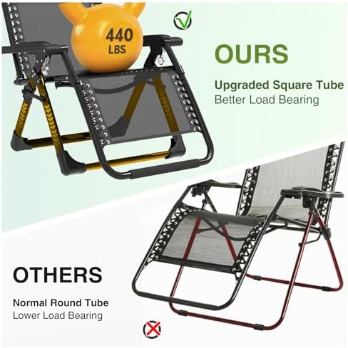 Suteck Relaxing Zero Gravity Chair – Black | Removable Cushion | Upgraded Lock  Cup Holder  Reclining  Folding