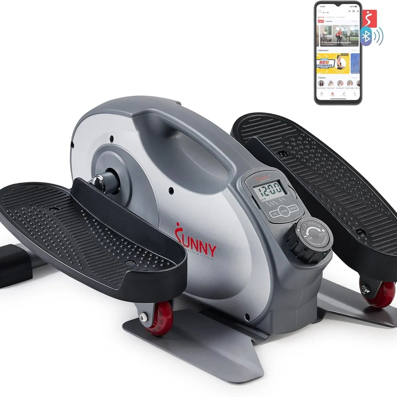 Sunny Health & Fitness Sitting Under Desk Elliptical Exerciser - Portable Pedal Training Machine
