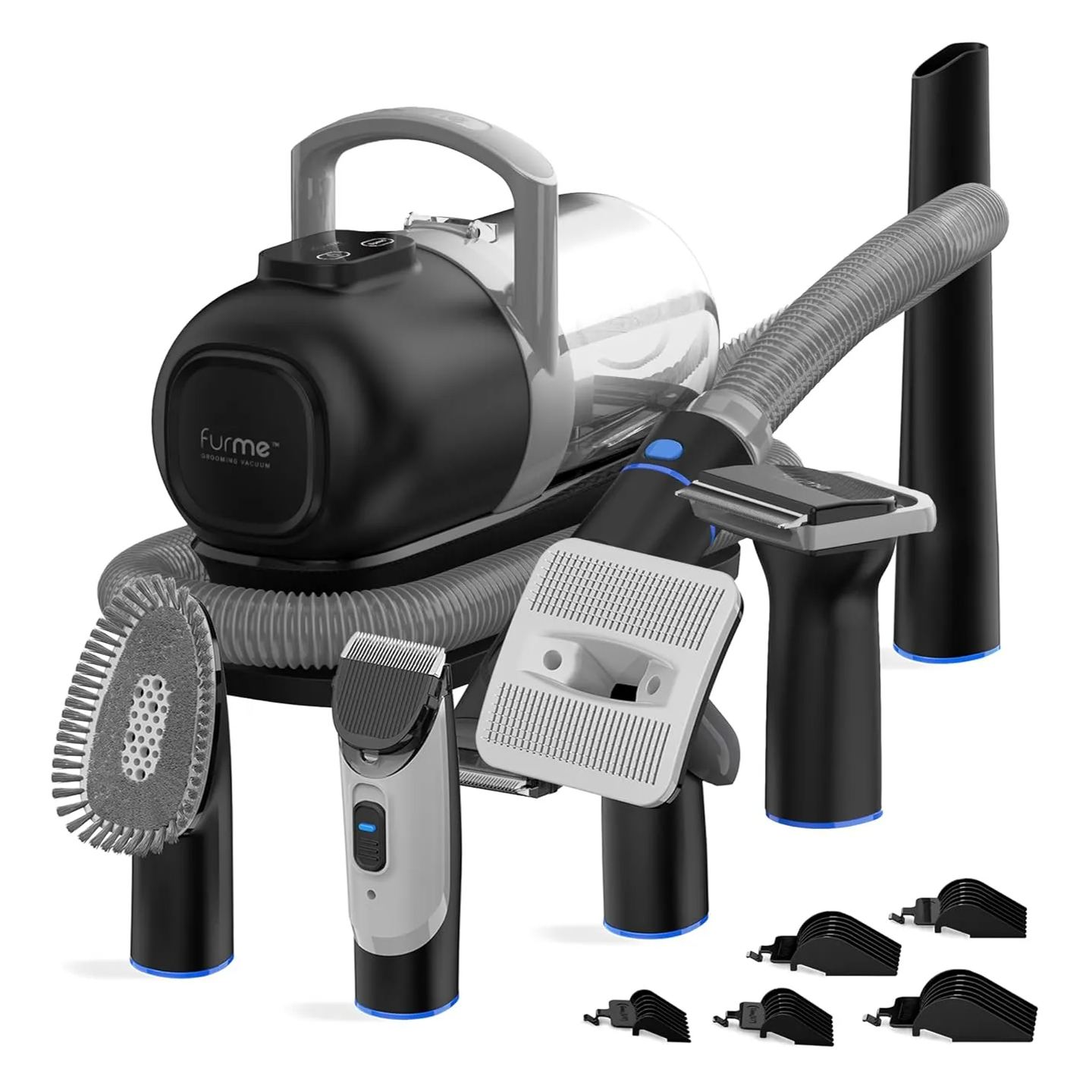FURME Professional Plus Pet Grooming Vacuum Kit with 5 Pet Grooming Tools & 2L Canister