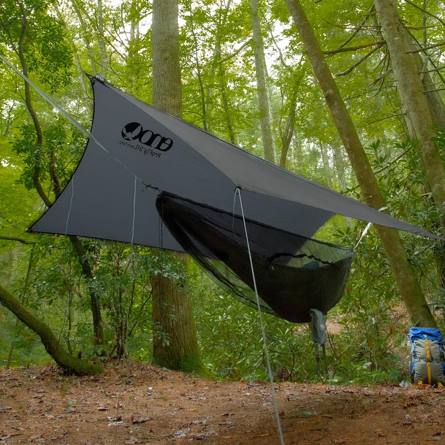 Hammock System - Includes Sub6 Hammock, Helios Suspension System, Guardian SL Bug Net, and Rain Tarp - Set of Lightweight Hammock Essentials for Camping, or Hiking - Grey/Lichen