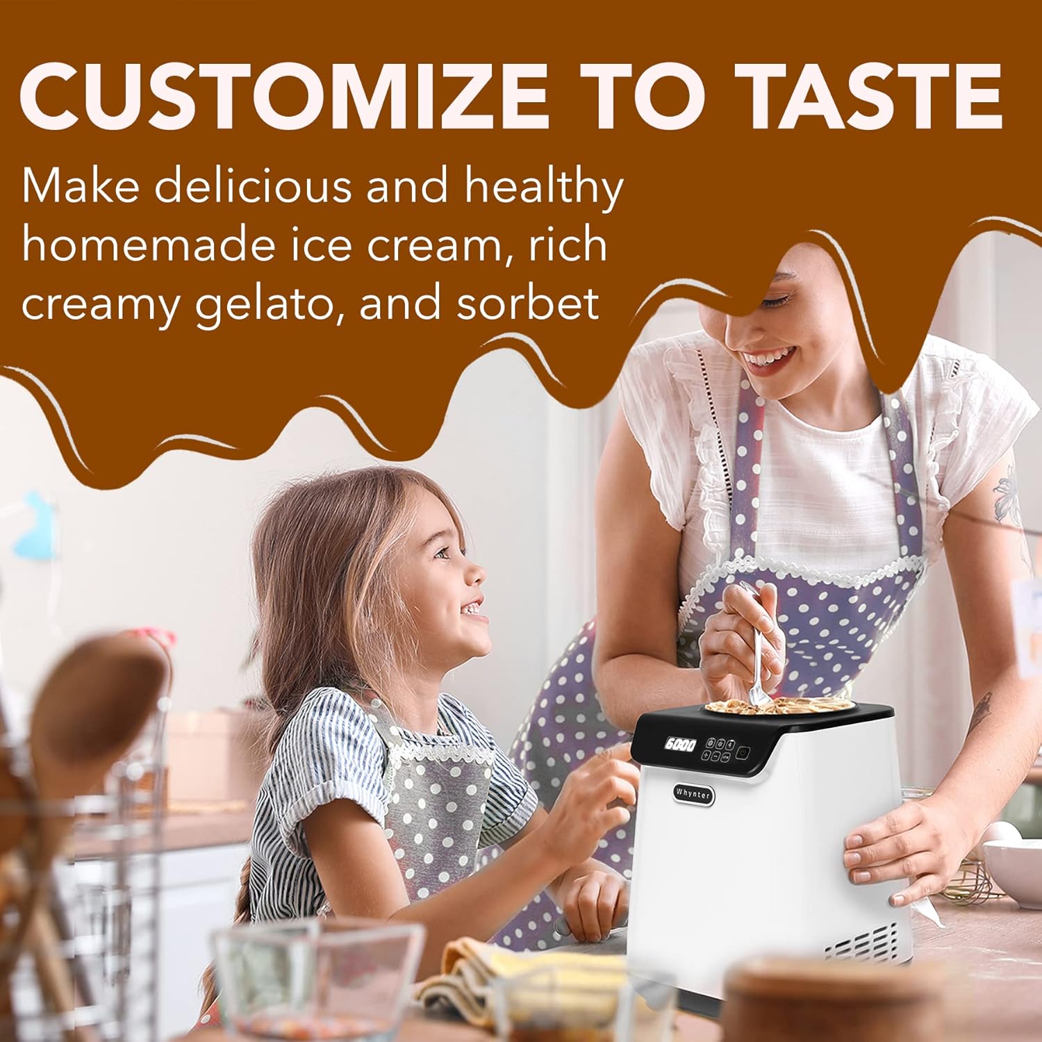 Whynter Vertical Built-in Compressor LCD Digital Display Automatic Ice Cream Maker