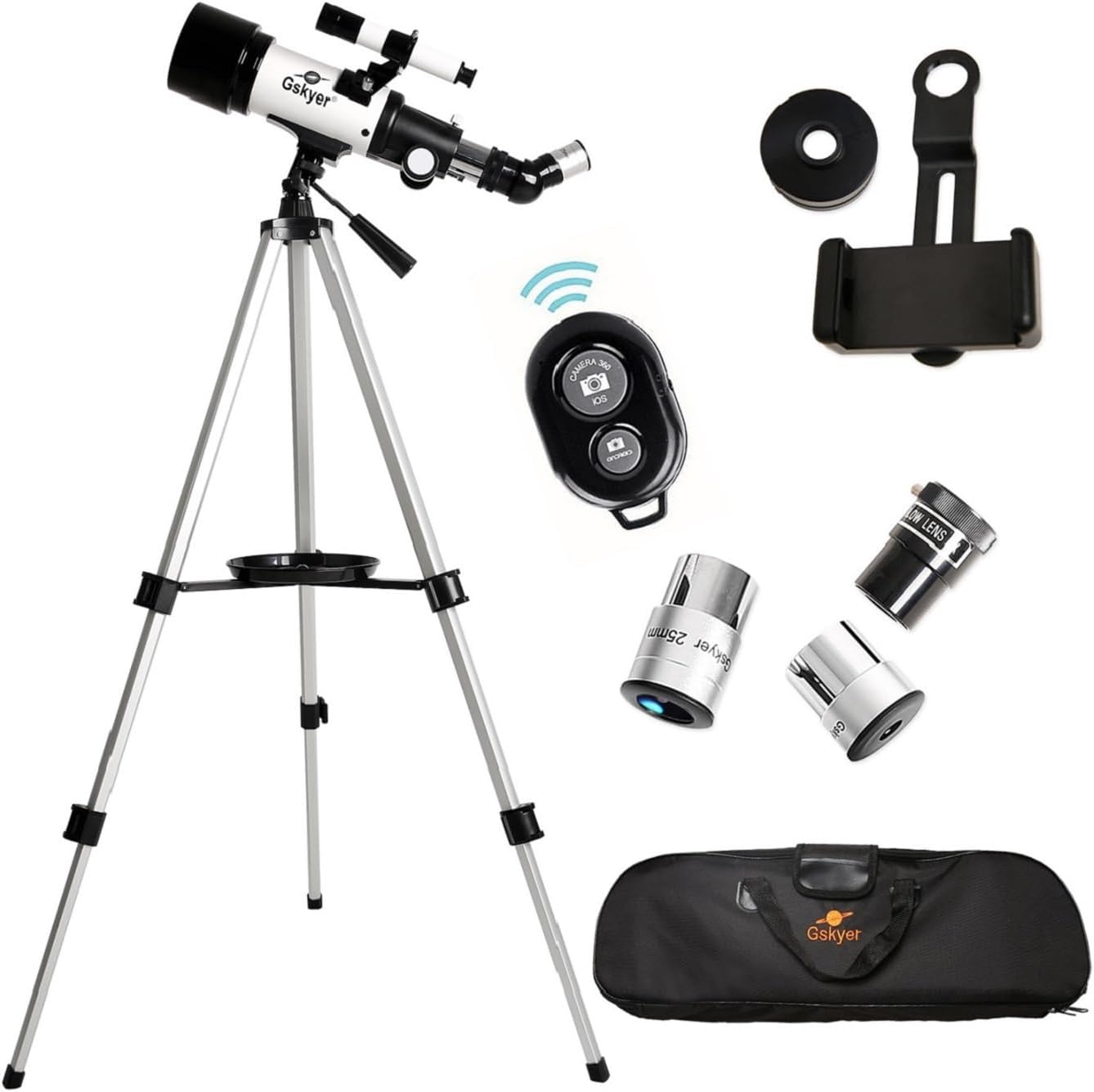 Gskyer 70mm aperture 400mm AZ mount astronomical refracting telescope
