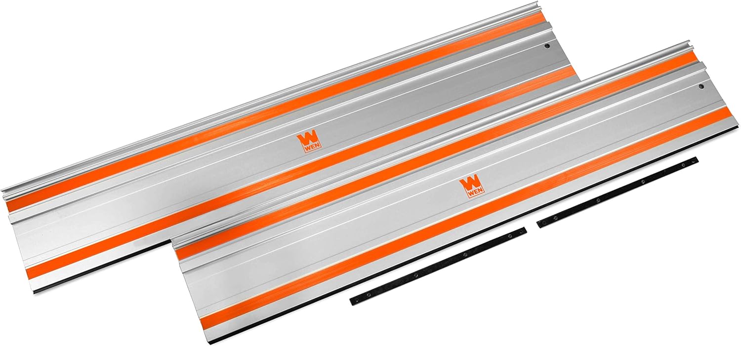 WEN 7.25-Inch Track Saw and 110-Inch Track Saw Track Guide Rail Bundle