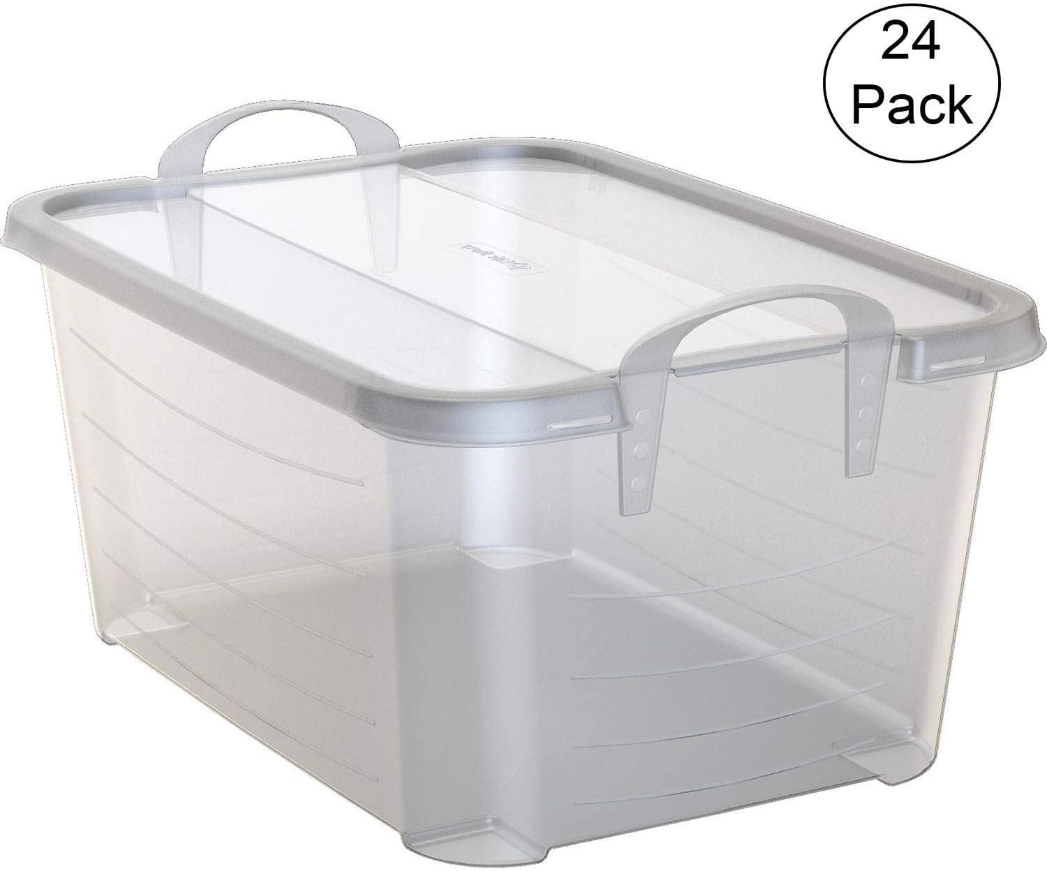 Life Story Clear Stackable Closet Organizer and Storage Boxes 55 Quart 24-Pack