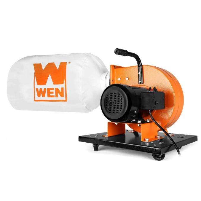 WEN 7.4-Amp Rolling Dust Collector with Induction Motor 15-Gallon Bag and Optional Wall Mount