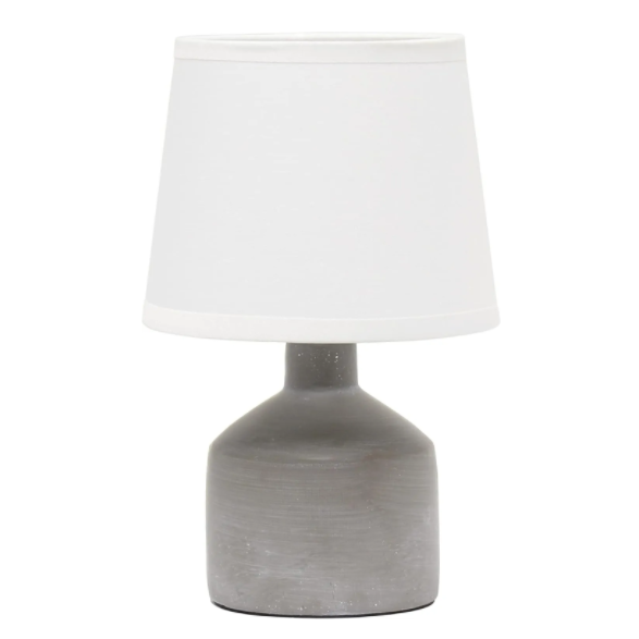 Simple Designs Conical Drum Fabric Mini Concrete Table Lamps 12-Pack