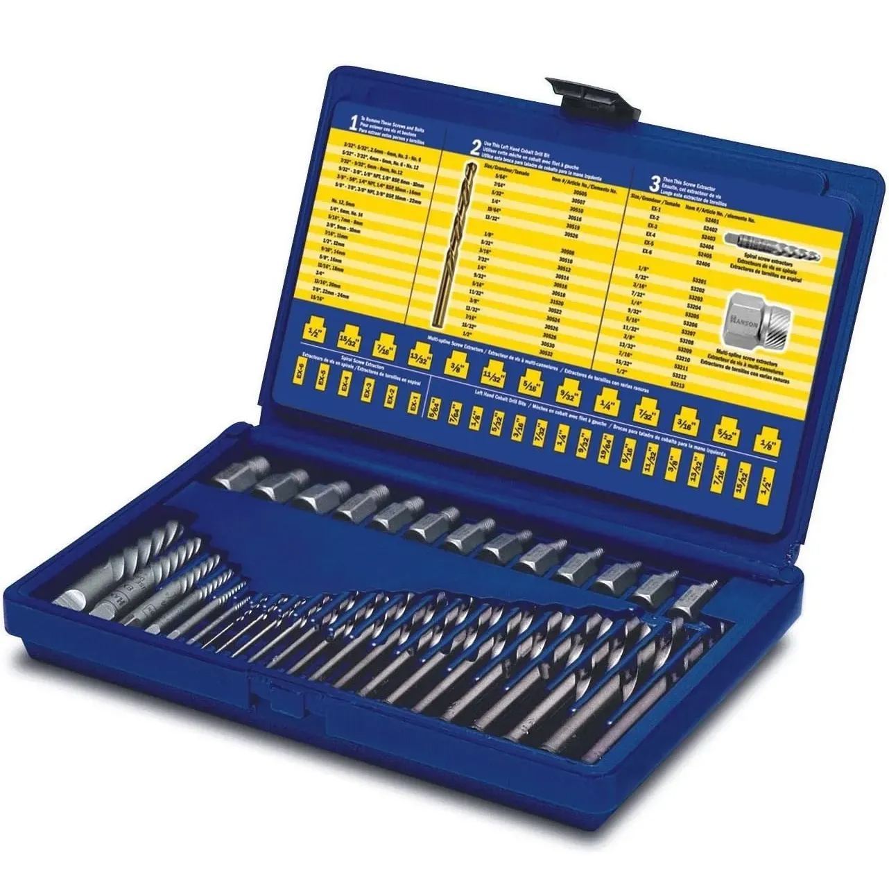 IRWIN Tools Hanson Screw Extractor and Drill Bit Set, 35 Pieces