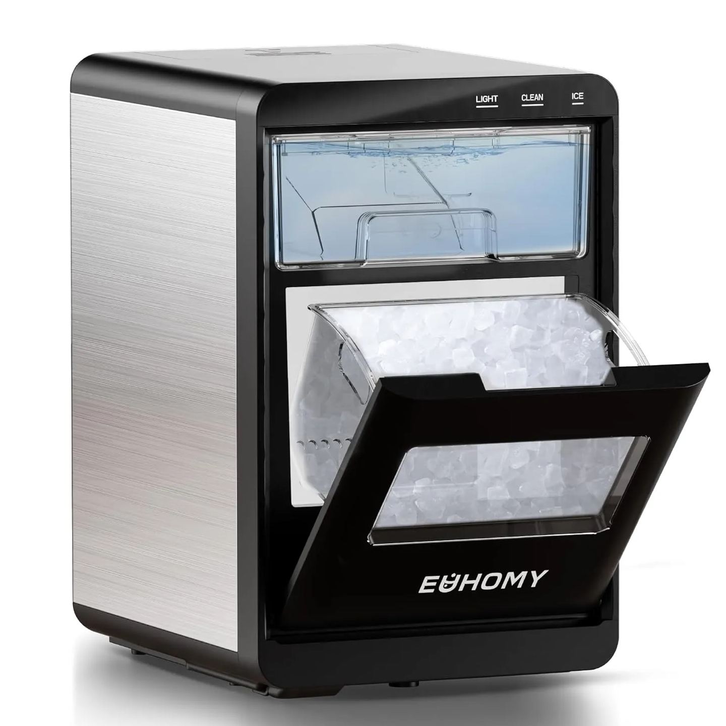 EUHOMY Self-cleaning Cube Ice Machine with Ice Scoop and Ice Basket