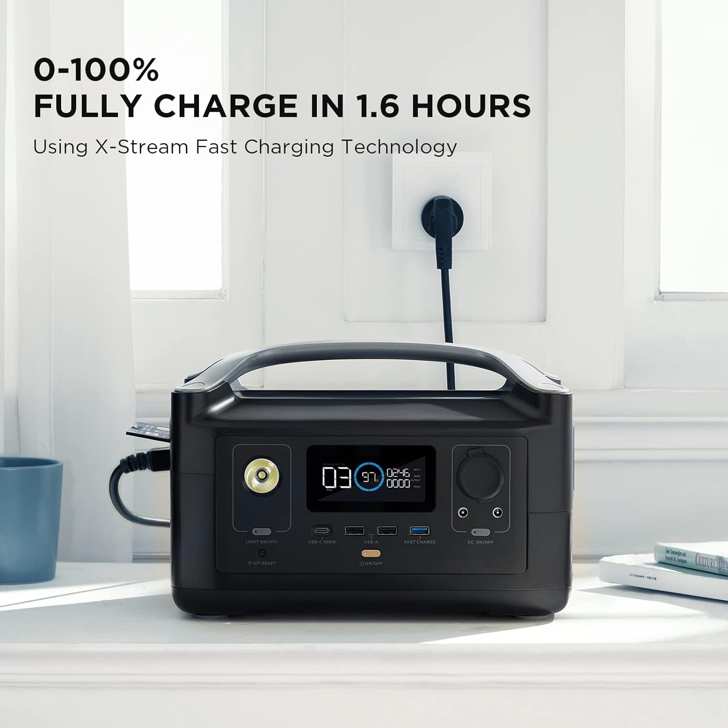 EF ECOFLOW RIVER 288Wh Portable Power Station 3 x 600W AC Outlets & LED Flashlight