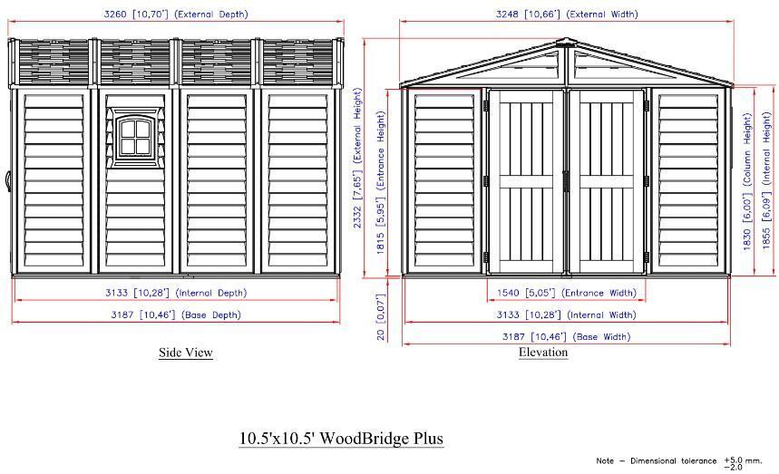 DuraMax 10.5’x13′ Woodbridge Plus Vinyl Shed with Foundation