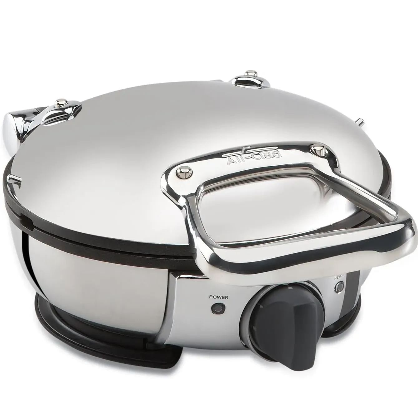 All-Clad Stainless Steel Waffle Maker 4-Stage Nonstick Pan, Upright Storage 800W 7-Level Toasting