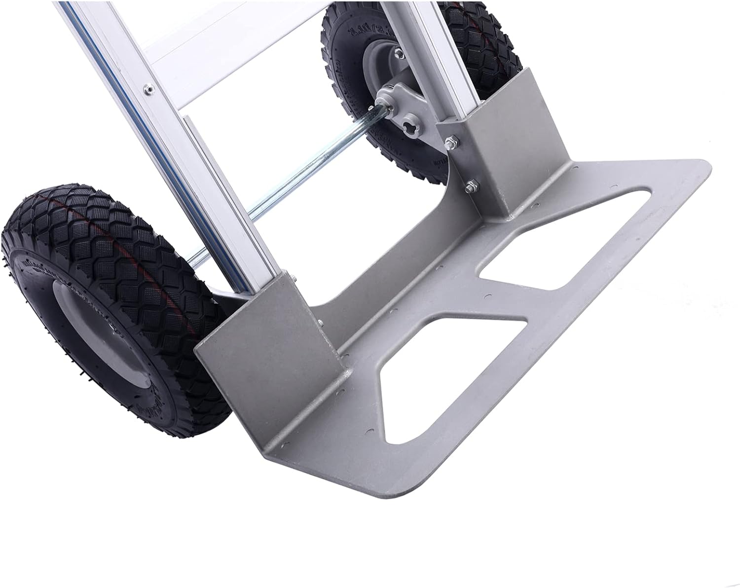 LEADALLWAY Rubber Pneumatic Tire Heavy Duty Aluminum 2 Wheel Trolley