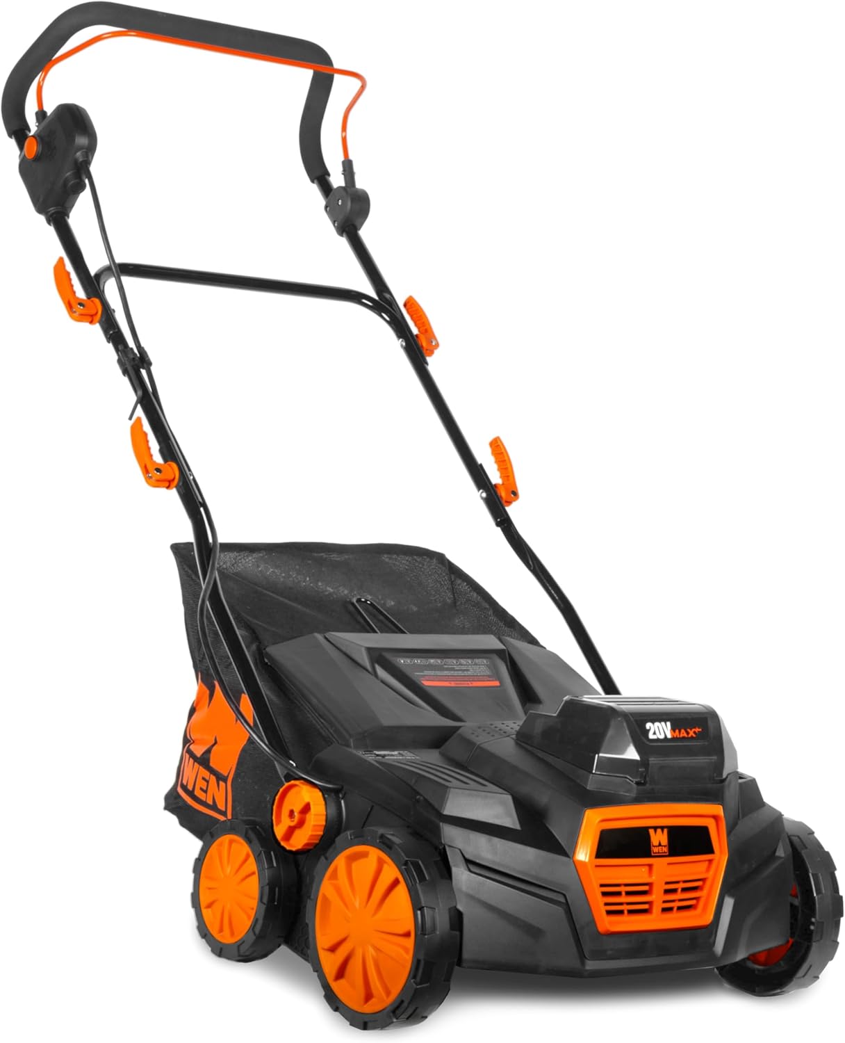 WEN 20V Max Cordless 15-Inch 2-in-1 Brushless Electric Dethatcher and Scarifier