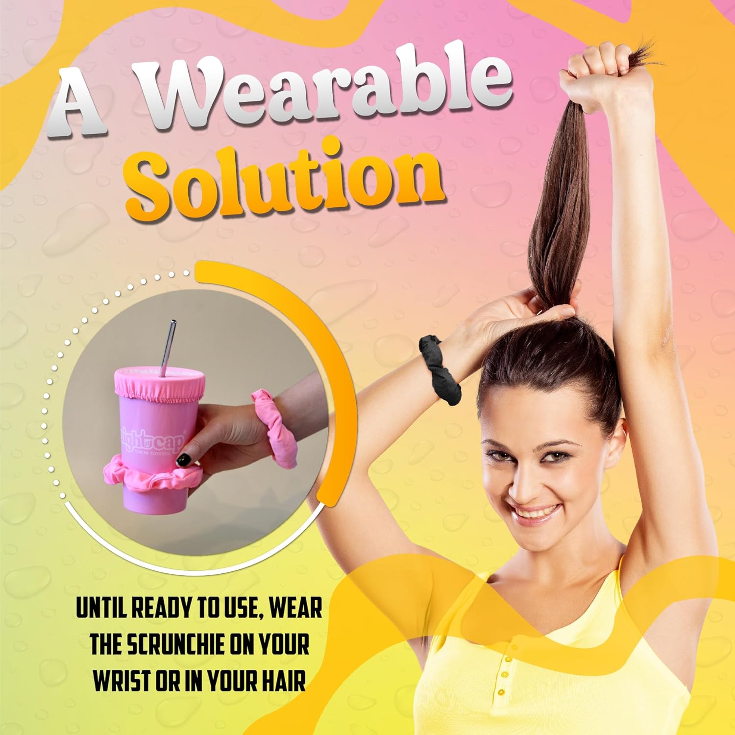 Nightcap reusable drink cover hair band to prevent drinks from spilling 20 packs