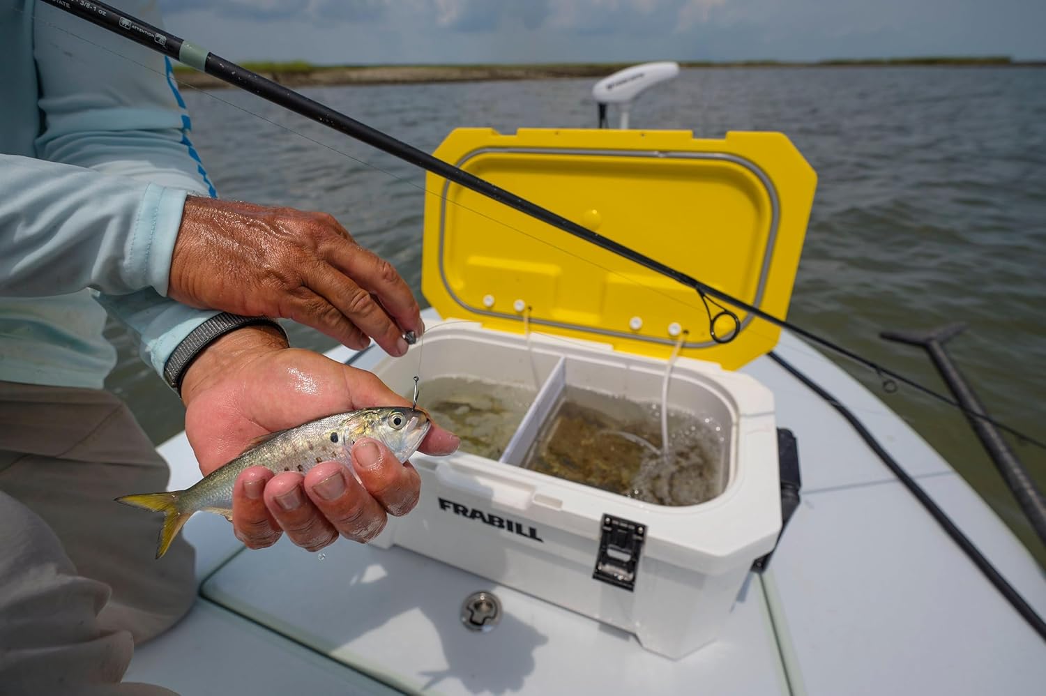 Frabill Bait Station - 30 Quart Bait with Dual Inflation, Gasket Closure for Watertight Seal