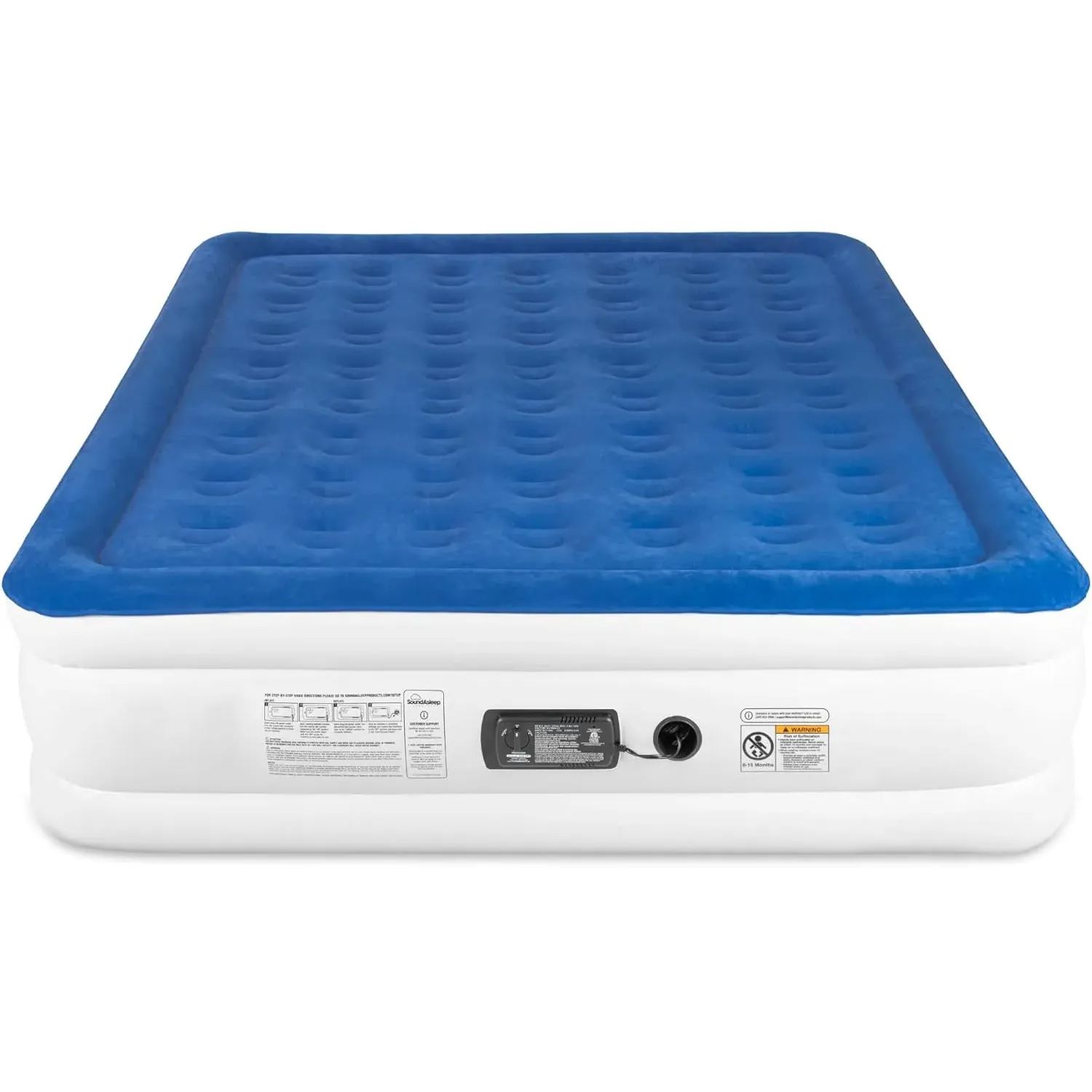 SoundAsleep Products Luxury Inflatable Mattress with Built-in High-Capacity Pump for Family Camping