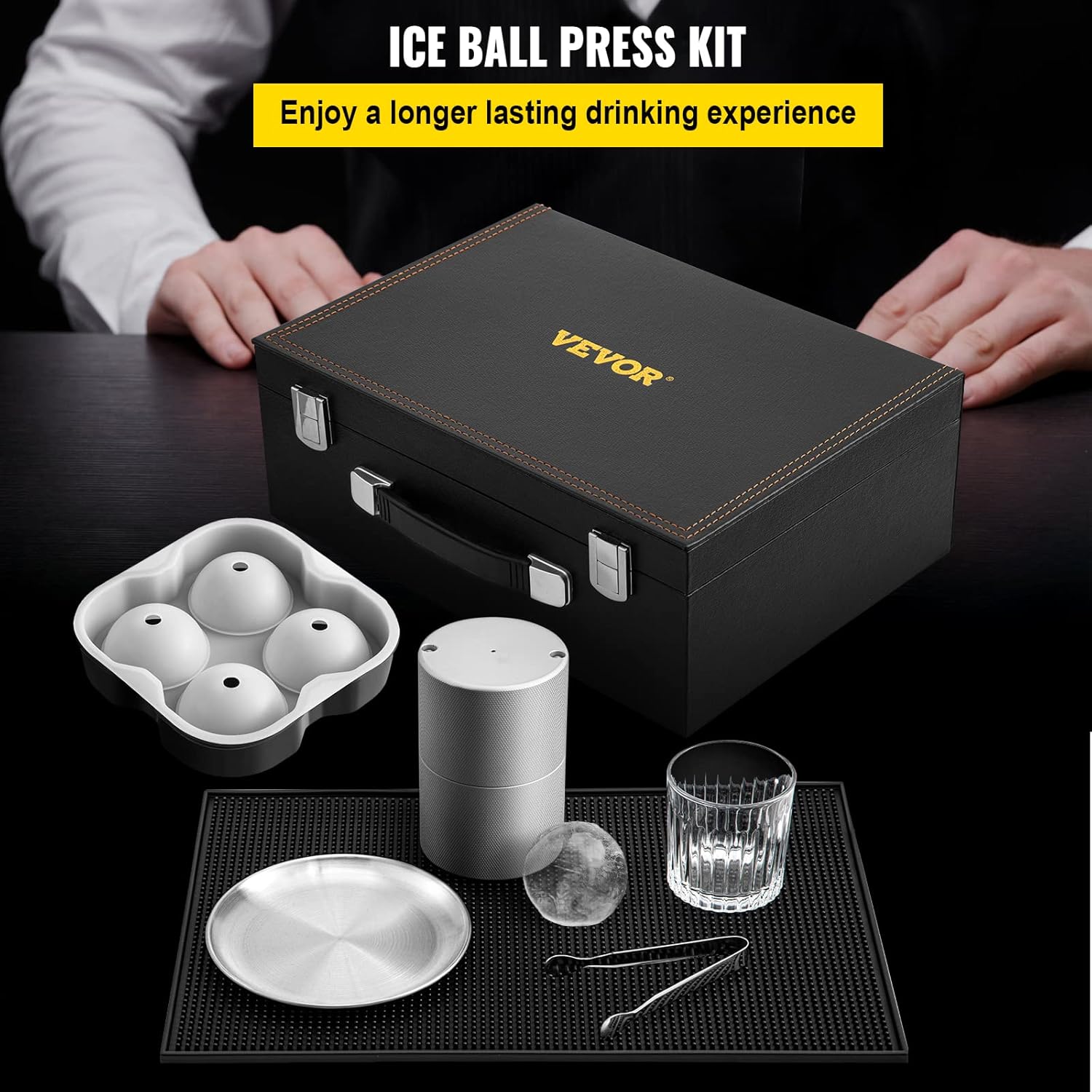VEVOR Ice Ball Press 2.4 Inch Ice Press Gift Ice Ball Mold