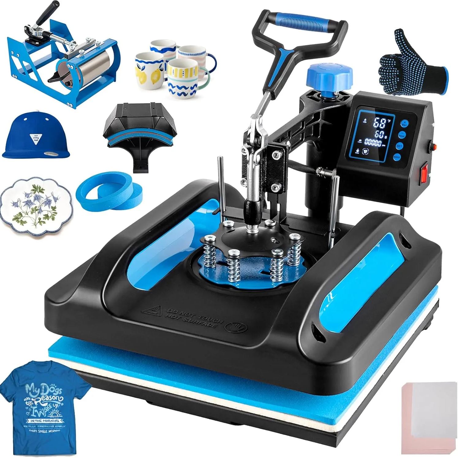Leomru 5 in 1 sublimation heat press industrial t shirt press multifunctional combination