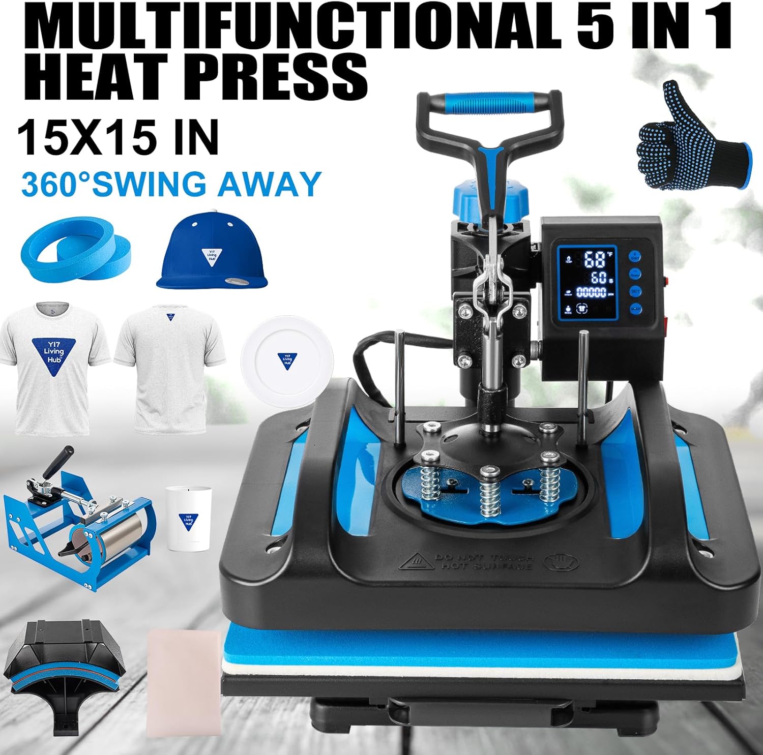 Leomru 5 in 1 sublimation heat press industrial t shirt press multifunctional combination
