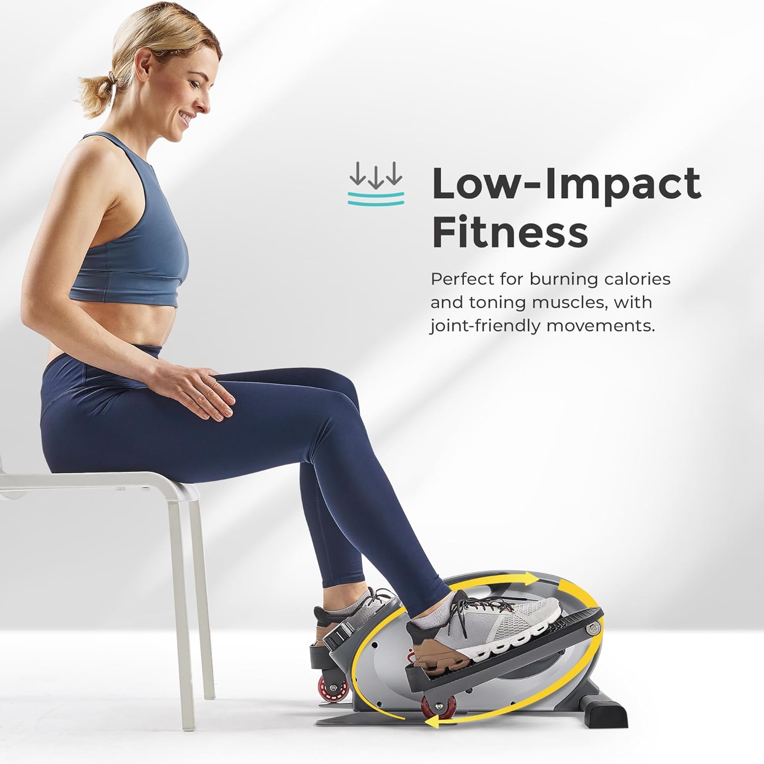 Sunny Health & Fitness Sitting Under Desk Elliptical Exerciser - Portable Pedal Training Machine