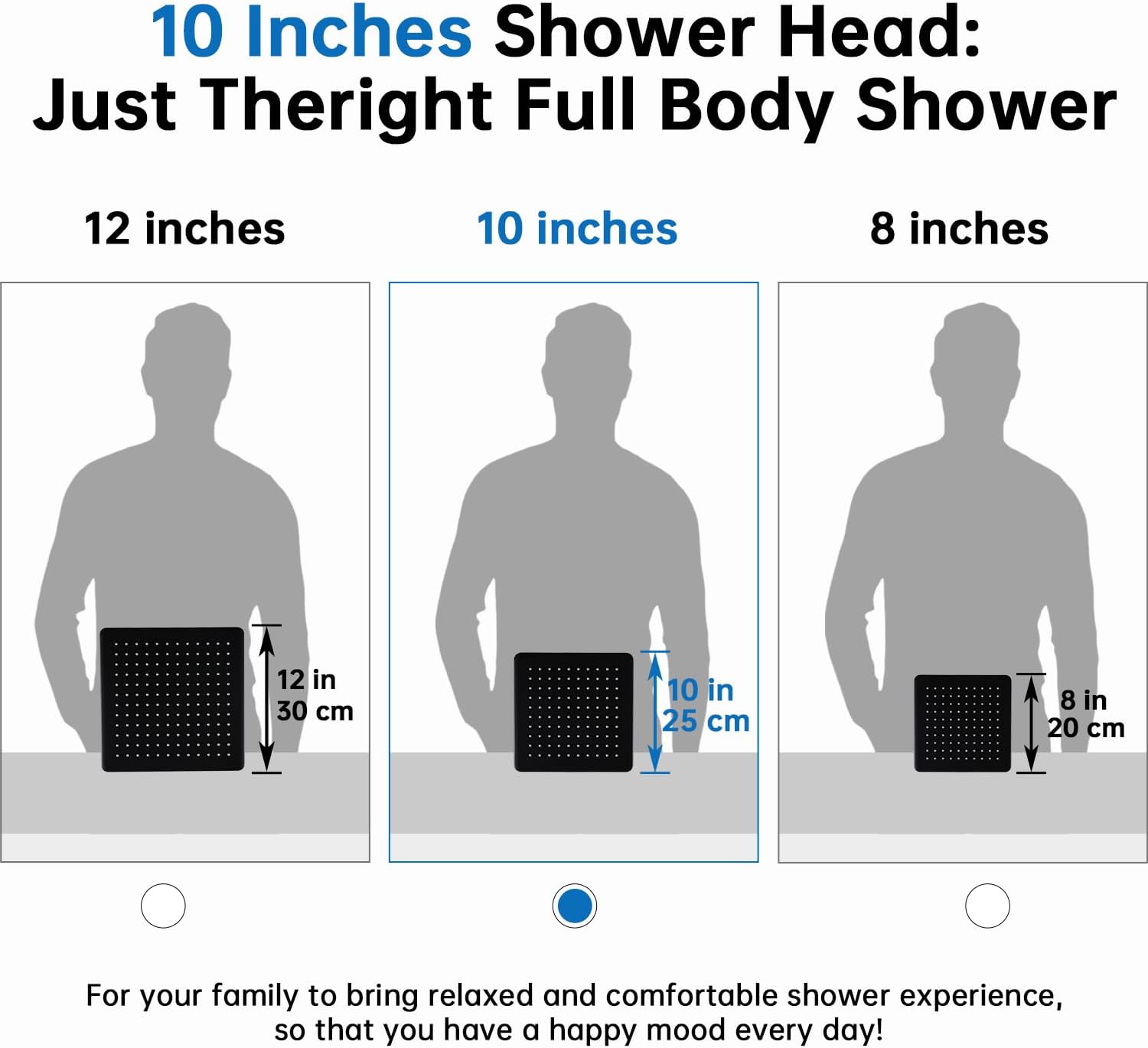 G-Promise All Metal 12'' Rain Shower Head with Handheld Built-in Power Wash Mode 3-way Diverter