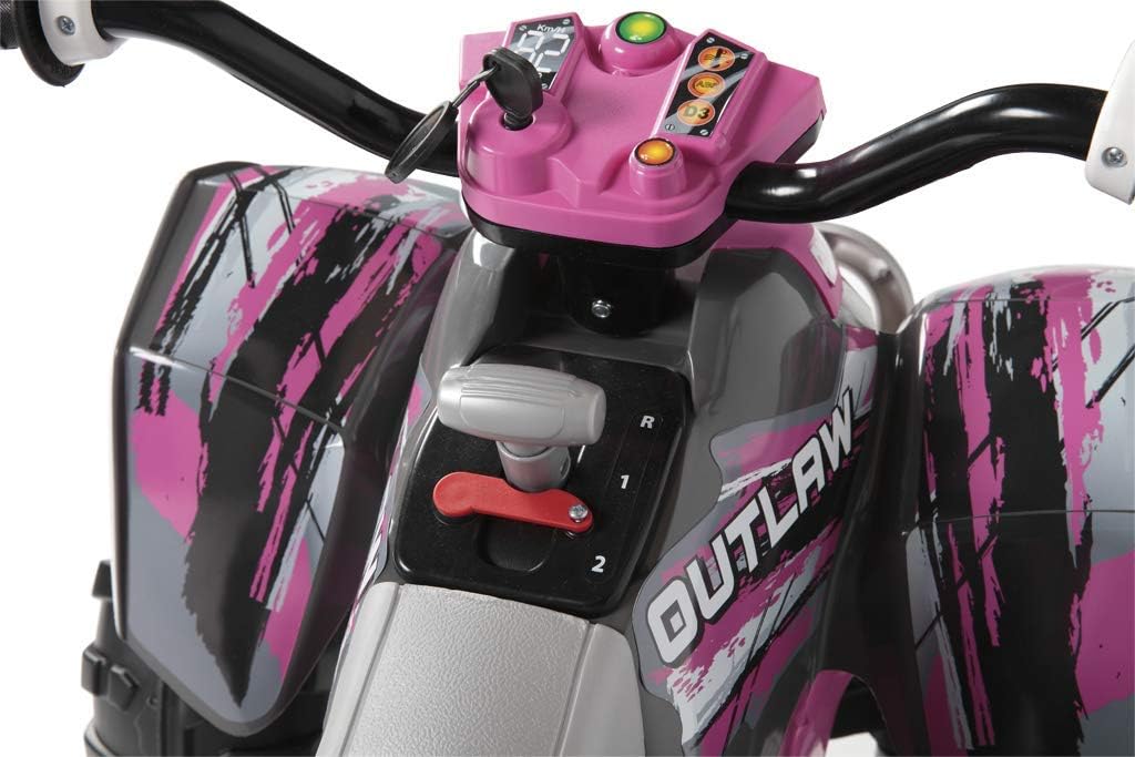 Peg Perego Polaris Outlaw Pink Power 12 Volt Ride on Quad