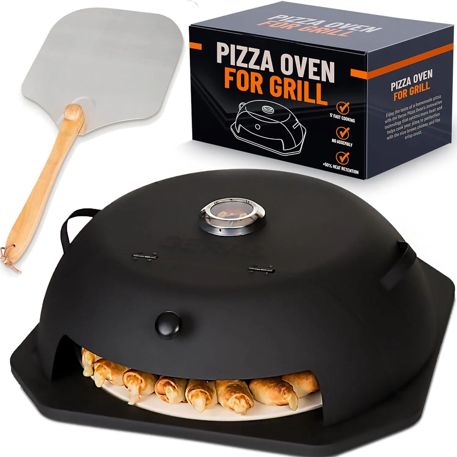 Geras Portable Grill Pizza Oven - Perfect for Outdoor Camping with Pizza Shovel