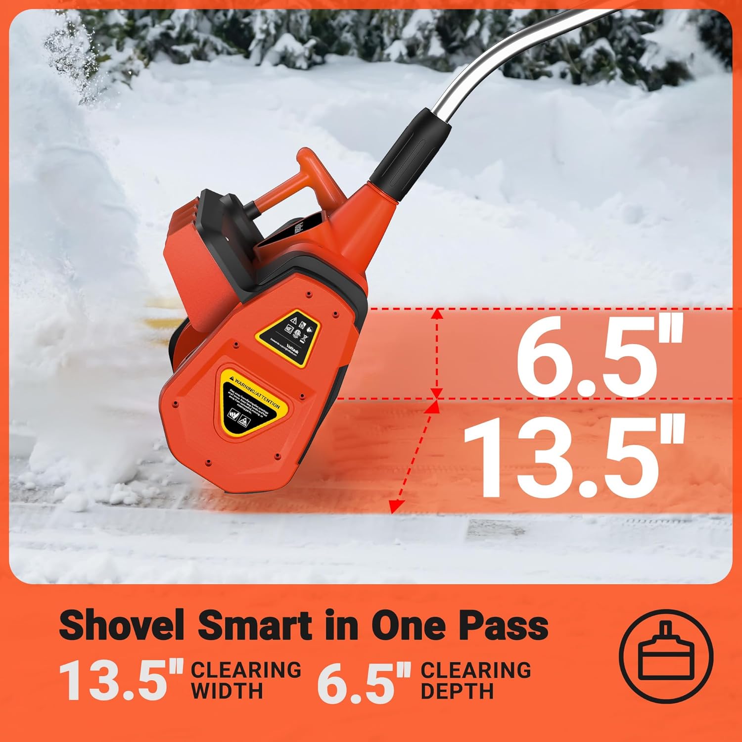 VOLTASK Cordless Snow Shovel Directional Plate Battery Snow Blower