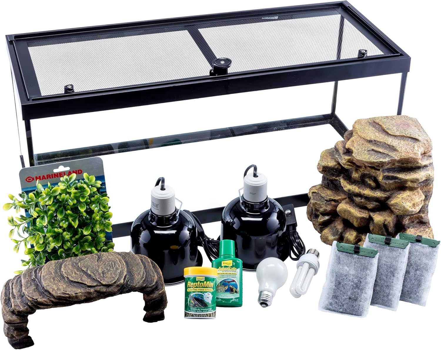 Tetra Aquatic Turtle Deluxe Kit 20 Gallons - aquarium With Filter And Heating Lamps