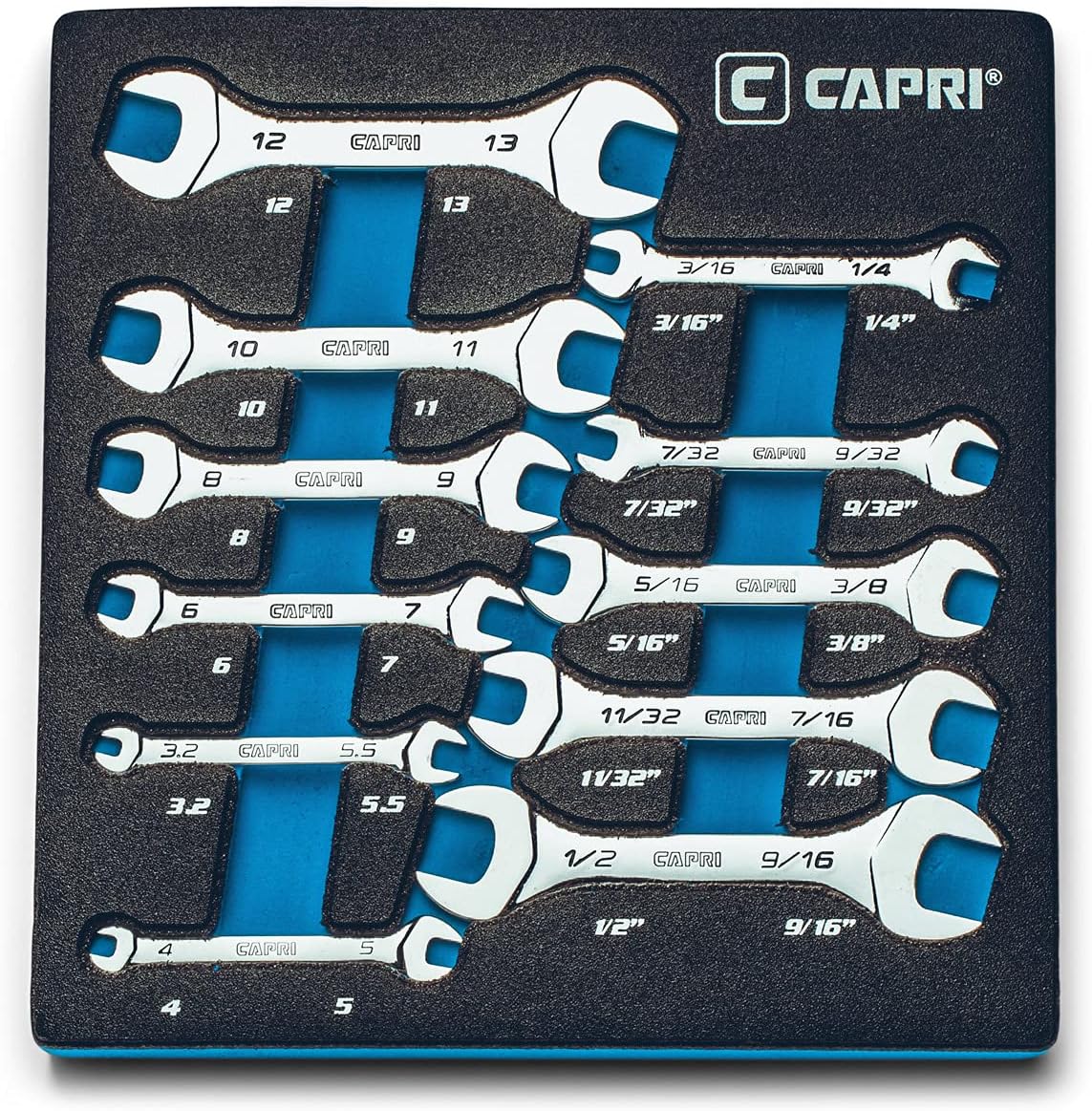 Capri Tools Super-Thin Ultra Low Profile Wrenches 11-Piece Set