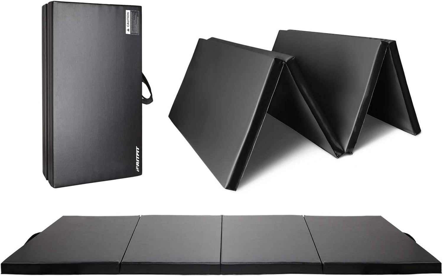 RitFit Upgraded Folding Exercise Mat - 2 Inch Thick Gymnastics Mat with Carrying Handles