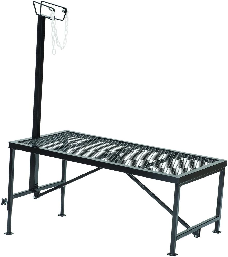 Weaver Leather Livestock Steel Trim Stand – Adjustable and Durable Trimming Stand for Sheep, Goats, and Other Livestock – Wire Headpiece Holds Animals in Place During Grooming, Black, 1 Ct (Pack of 1)