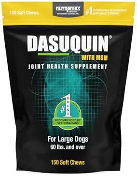 Nutramax Laboratories Dasuquin with MSM Joint Health Supplement for Large Dogs – With Glucosamine  MSM  Chondroitin  ASU  Boswellia Serrata Extract  and Green Tea Extract  150 Soft Chews
