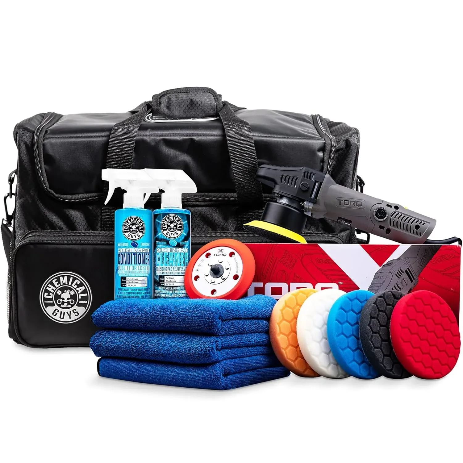 Chemical Guys HOL351 TORQX Random Orbital Polisher Complete Detail Kit 13 Piece