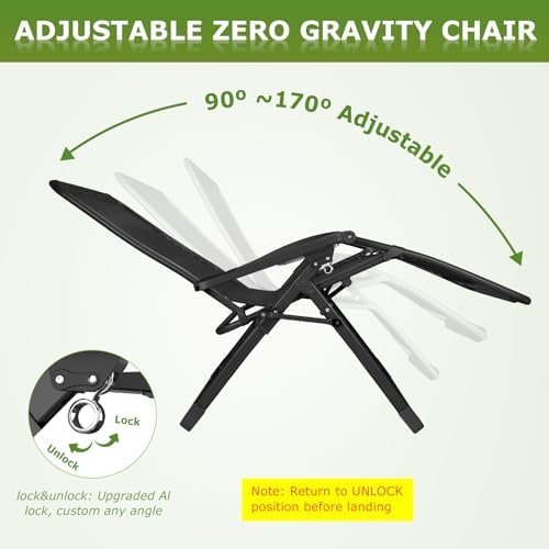 Suteck Relaxing Zero Gravity Chair – Black | Removable Cushion | Upgraded Lock  Cup Holder  Reclining  Folding
