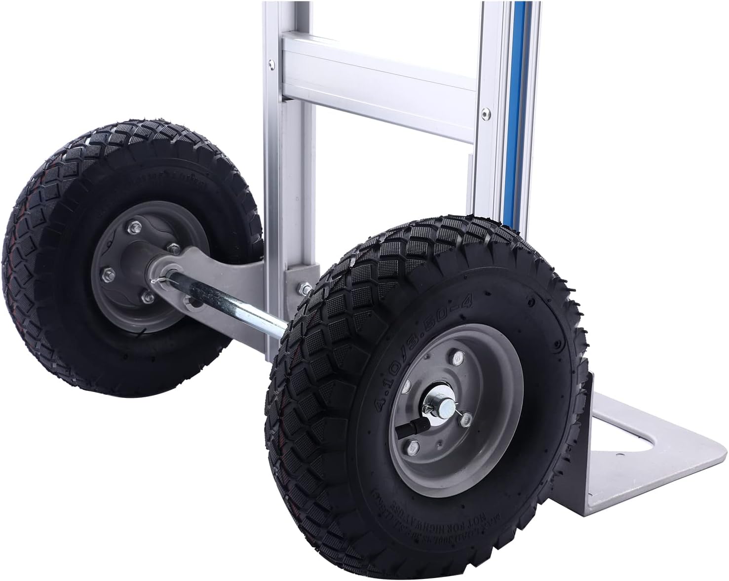 LEADALLWAY Rubber Pneumatic Tire Heavy Duty Aluminum 2 Wheel Trolley