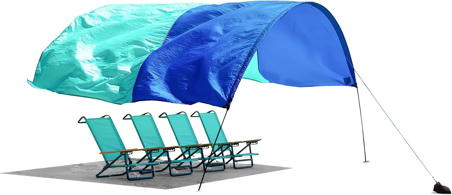 World's Best Beach Shade, The Original Wind-Powered® Beach Canopy, Provides 150 Sq. Ft. of Shade, Compact & Easy to Carry, Sets up in 3 Minutes, Designed & Sewn in America