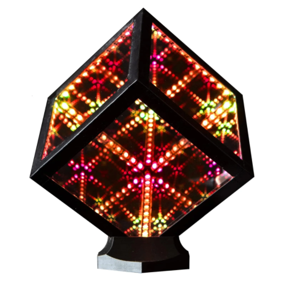 HyperCube Nano Infinity Cube LED Light - 5.5-Inch Sound Reactive Portable Table Desktop Lamp