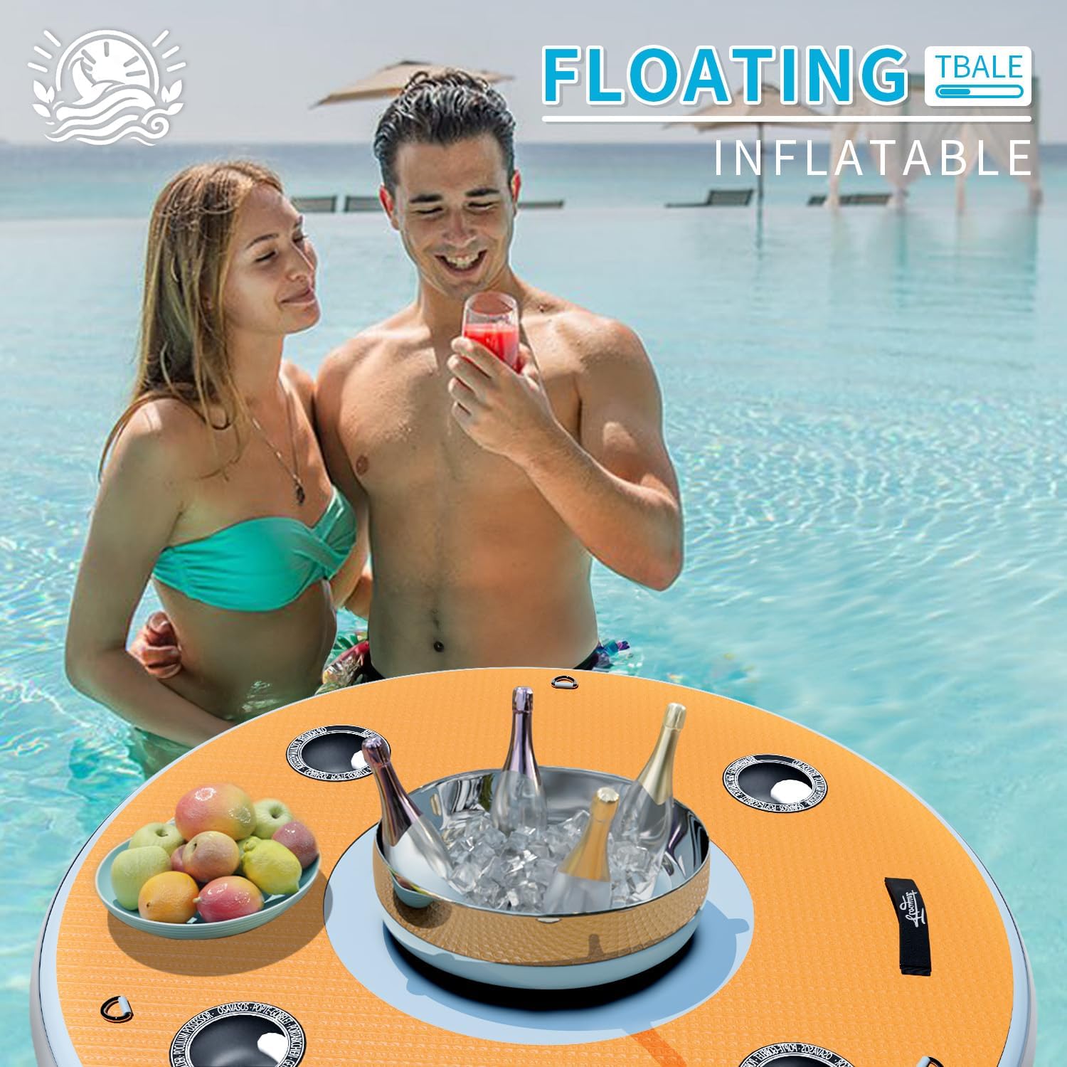 Inflatable Pool Floats Adult | Inflatable Floating Chair | Built-in Cup Holder | 12mm EVA Soft Foam | Mesh Seat Surface | Pool Lounger Float | Floating Chairs for Lakes, Pools, Boats