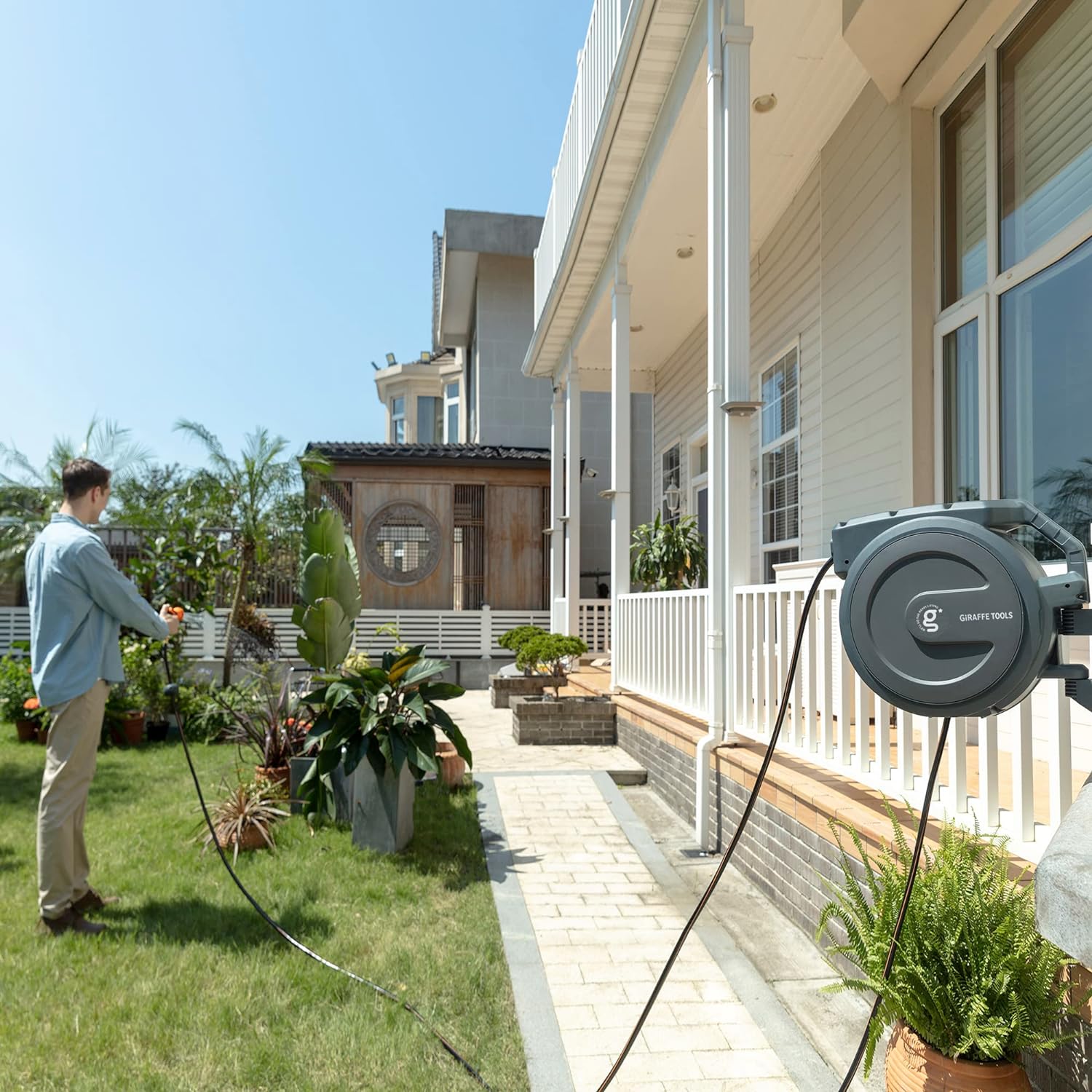 Giraffe Tools Retractable Garden Hose Reel 5/8