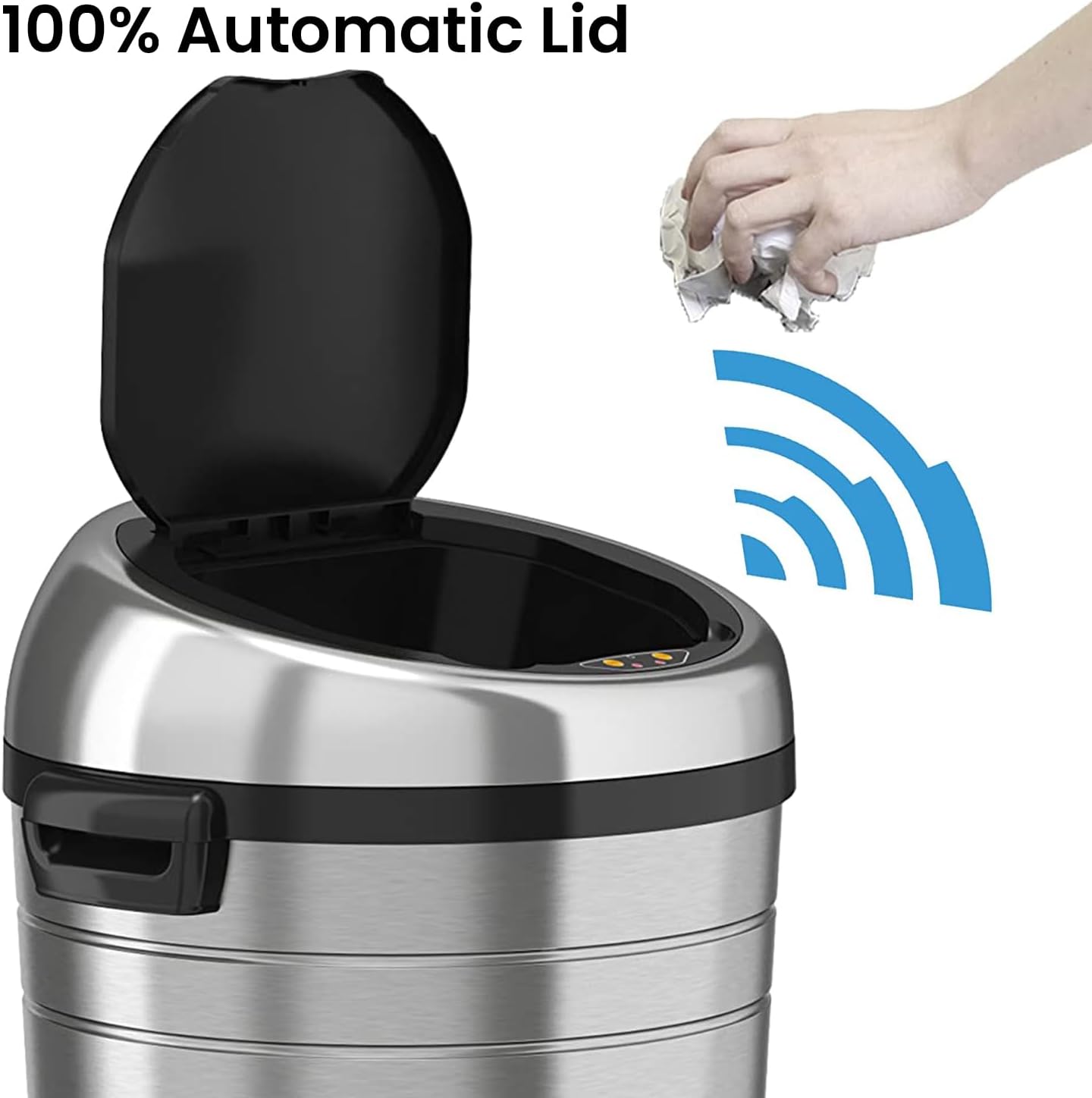 iTouchless 18 Gallon Stainless Steel Trash Can with Odor Control System