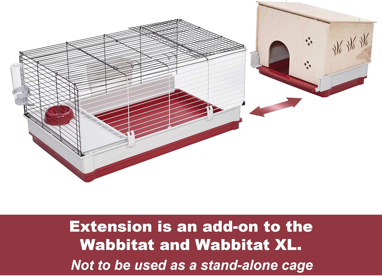 Deluxe Rabbit & Guinea Pig Cage, XX-Large, White & Red